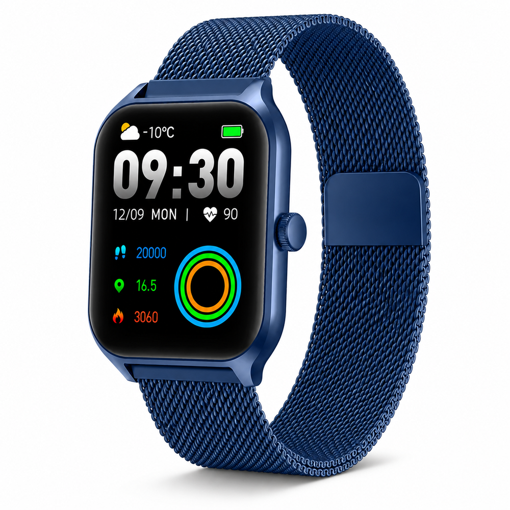 HealthWatch on a blue Milanese loop