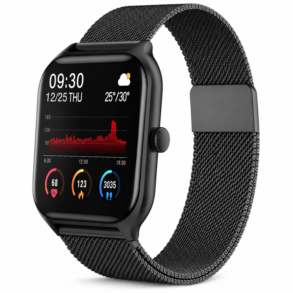 HealthWatch on a black Milanese loop